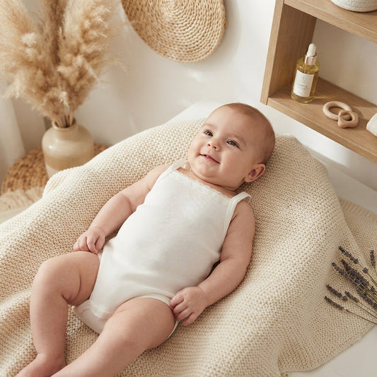 Basic Off White Cotton Sleeping Bodysuit