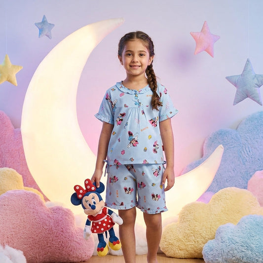 Minnie Mouse Pyjama Set (Model 601A - Blue)