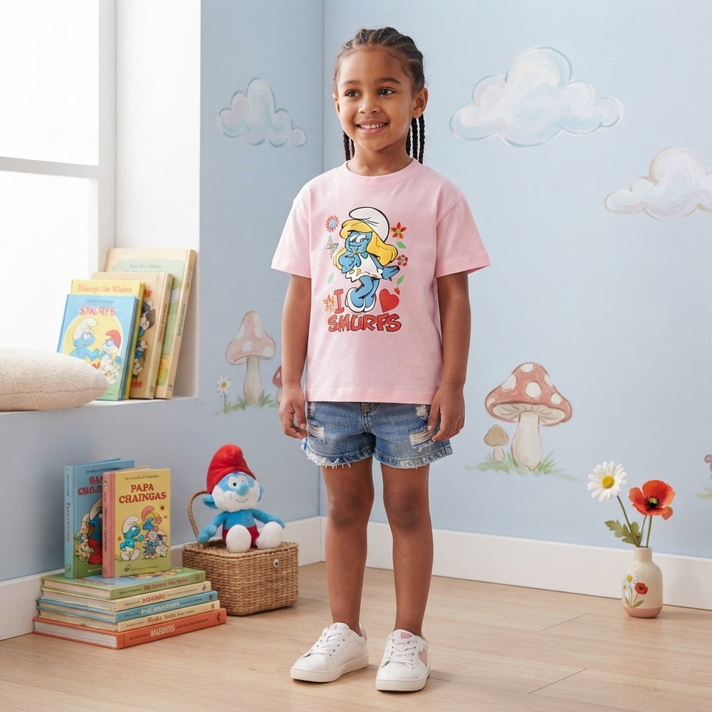Smurfette Light Pink Cotton T-Shirt
