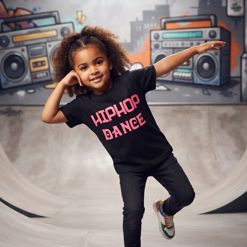 HipHop Dance Black Cotton T-Shirt