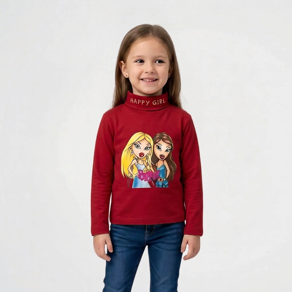 Barbie Red Fleece Roll Neck Pullover