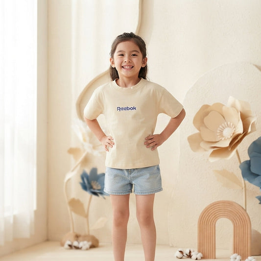 Printed Beige Cotton T-Shirt