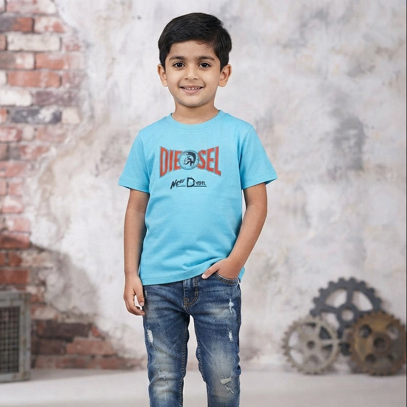 New Diesel Turquoise Cotton T-Shirt