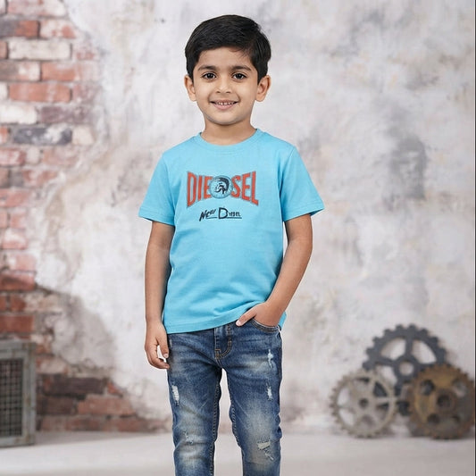 Printed Turquoise Cotton T-Shirt