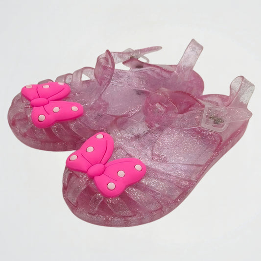 Glitter Butterfly Pink Rubber Sandal