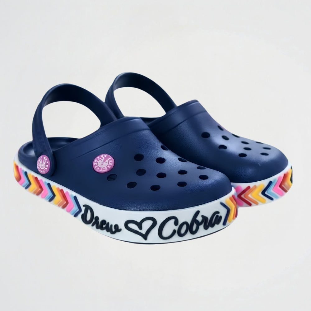 Graphic Navy Clogs