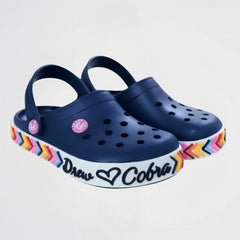 Graphic Navy Clogs