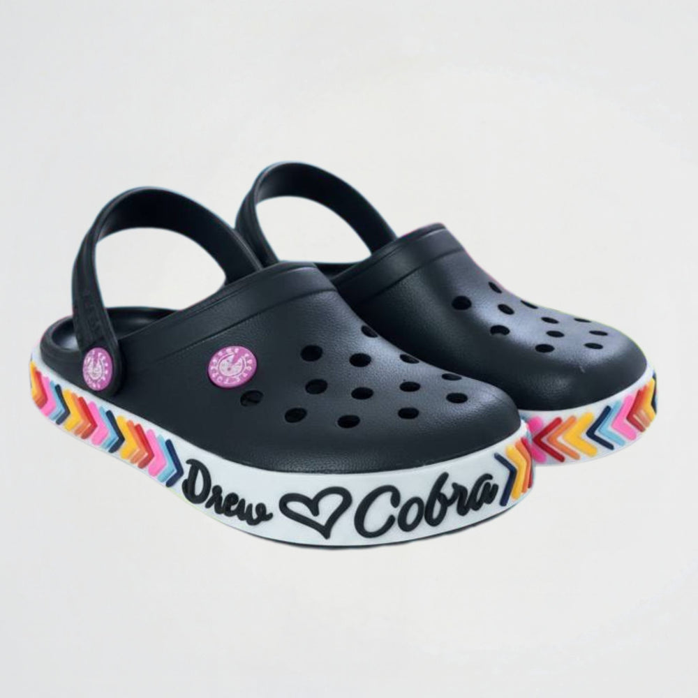 Graphic Black Clogs