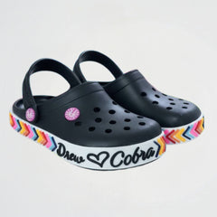 Graphic Black Clogs