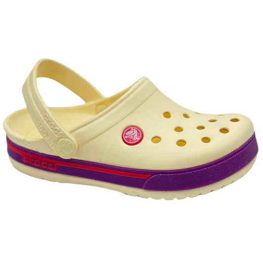 Crocs CrocBand Clogs (Beige/Purple)