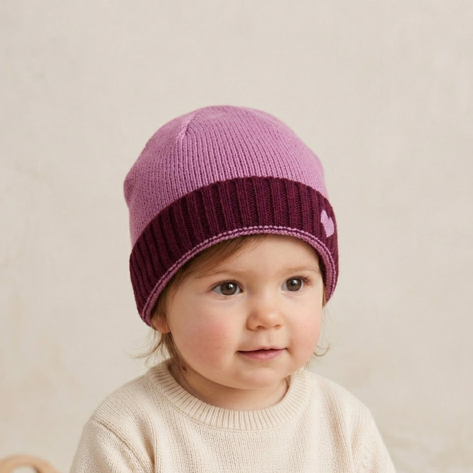 Heart Purple Fleece Ice Cap