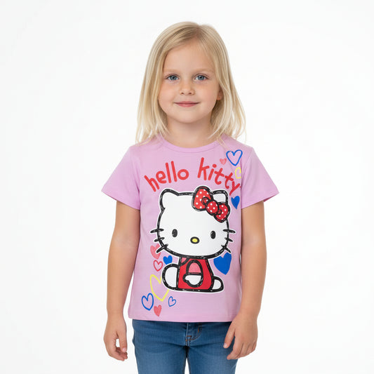 Hello Kitty Hearts Pink Cotton T-Shirt