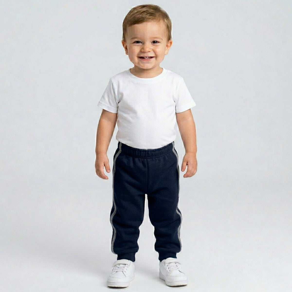 Koala Kids Navy 2 Stripes Cotton Sweat Pants