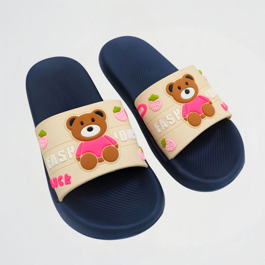 Lucky Bear Navy Slides