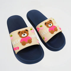 Lucky Bear Navy Slides