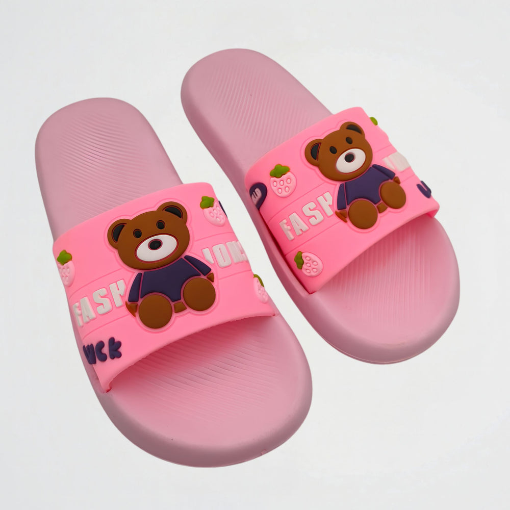 Lucky Bear Pink Slides