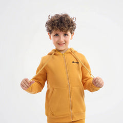 Basic Yellow Cotton Zipper Jacket