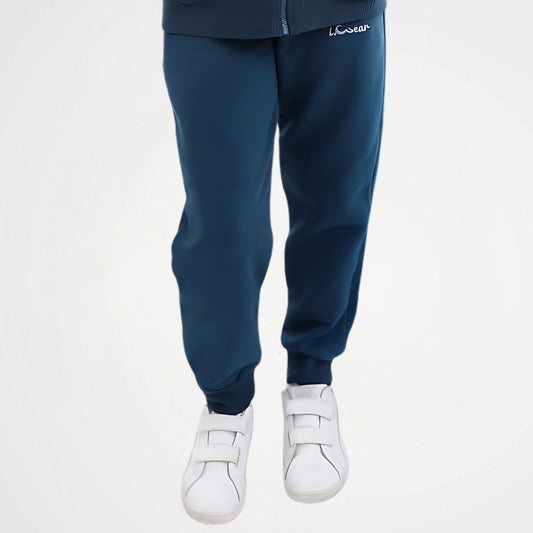 Basic Petroleum Blue Cotton Sweat Pants