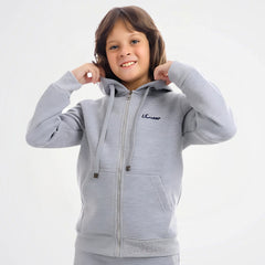 Basic Cloud Grey Cotton Zipper Jacket