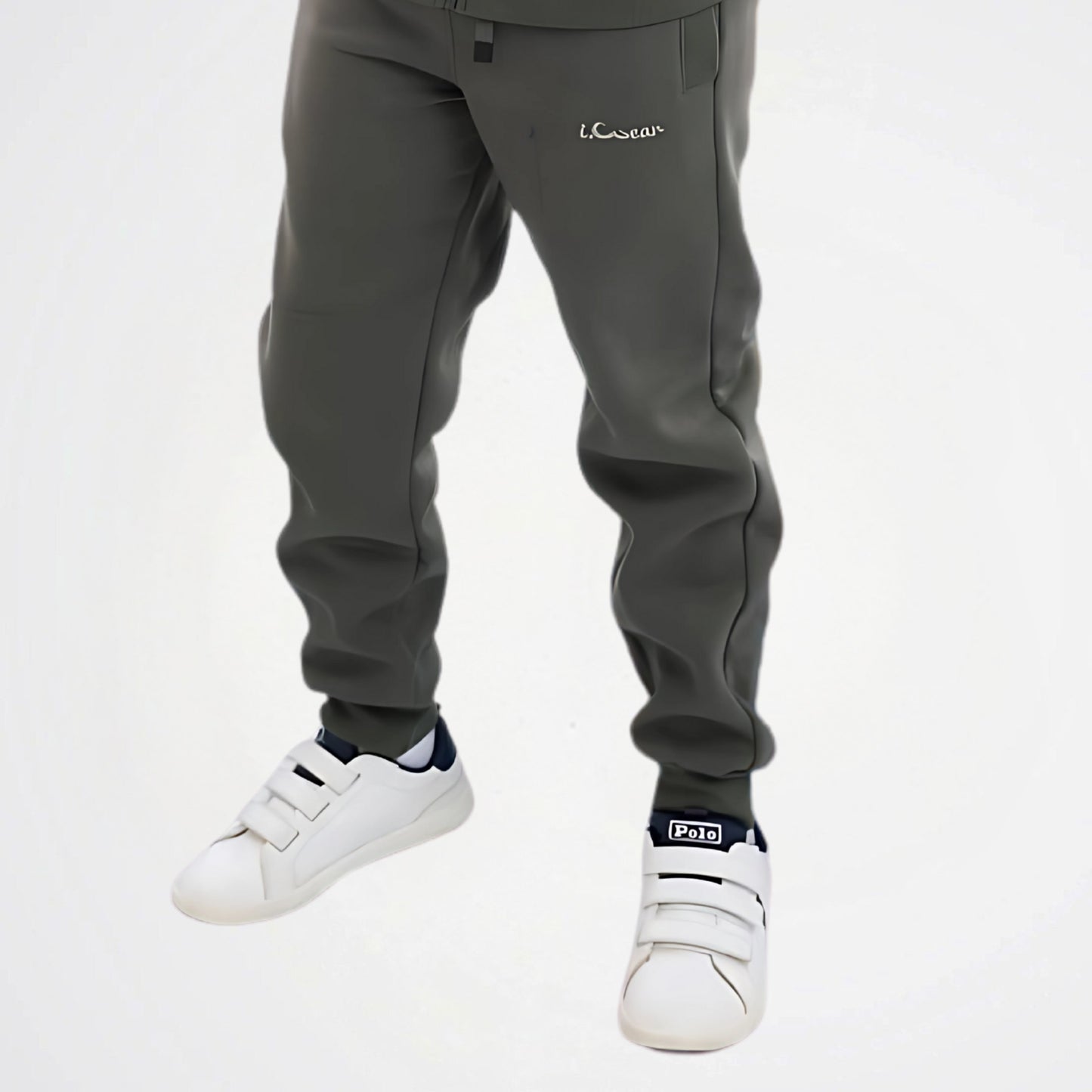Basic Olive Green Cotton Sweat Pants