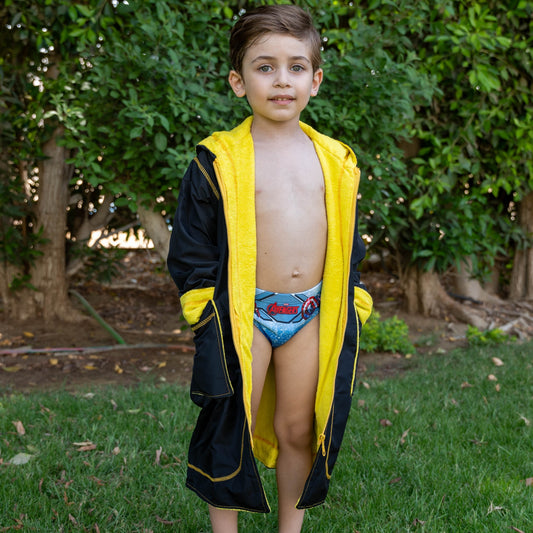 Marvel Speedo Waterproof Swim Robe (Black/Yellow)