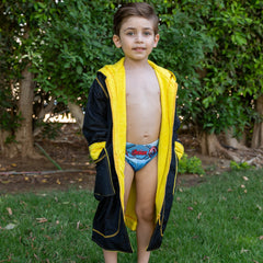 SP Black & Yellow Waterproof Swim Robe