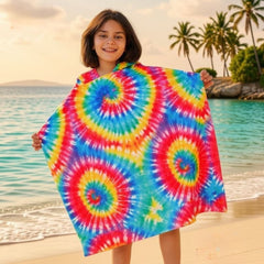Marble Colorful Microfiber Beach Poncho (Model 3)