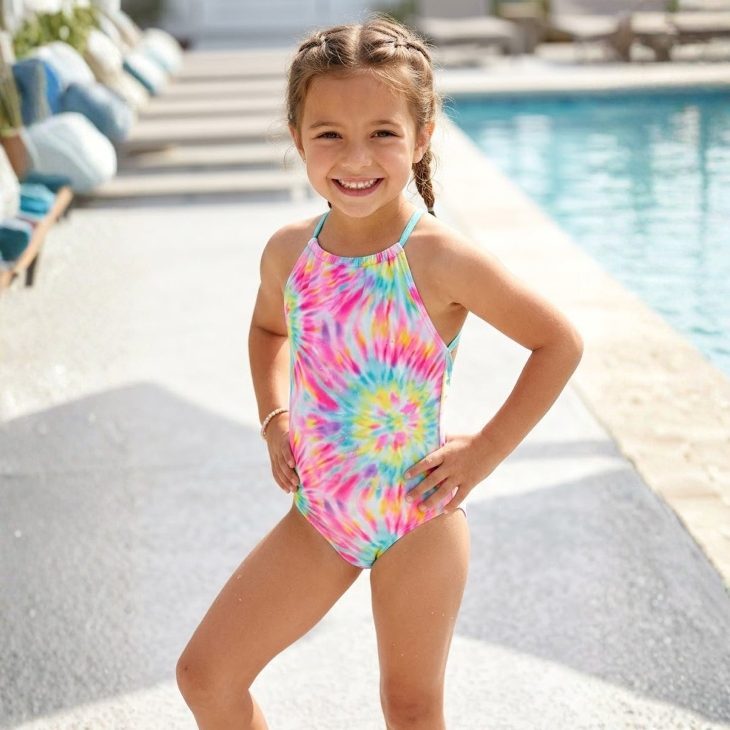 Marble Colorful Swimsuit (Model 2)