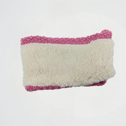 Rounded Double face Pink knitwear Scarf