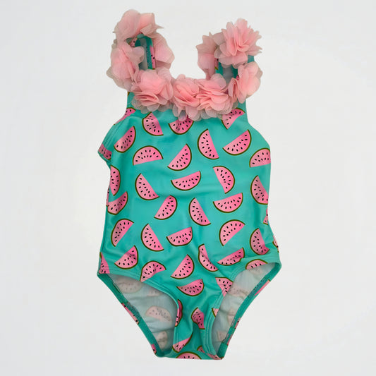 Watermelon Floral Turquoise Swimsuit