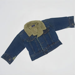 Basic Fur Collar Denim Jacket