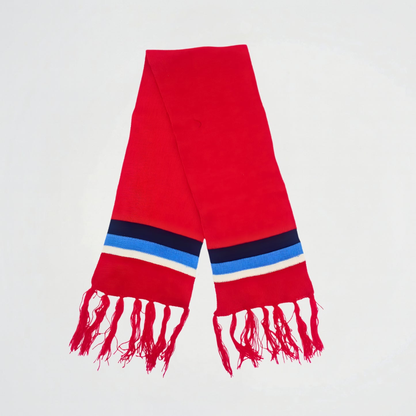 Striped Red knitwear Scarf (Model 3)