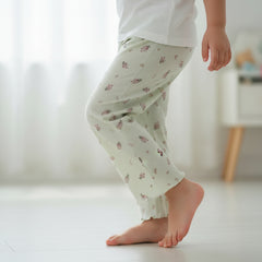 Floral Pattern Off White Cotton Pyjama Pants