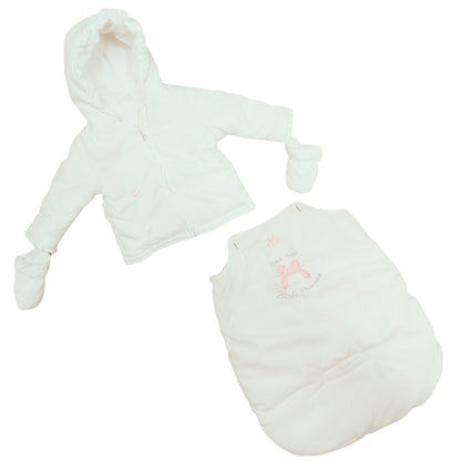 Basic White Puffer Hooded Rainsuit