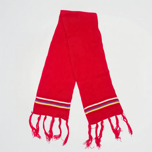Basic Striped Color Red Knitwear Scarf