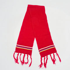 Basic Striped Color Red Knitwear Scarf