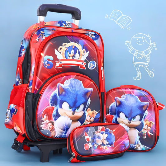 Sonic Backpack/Trolley Bag School Set