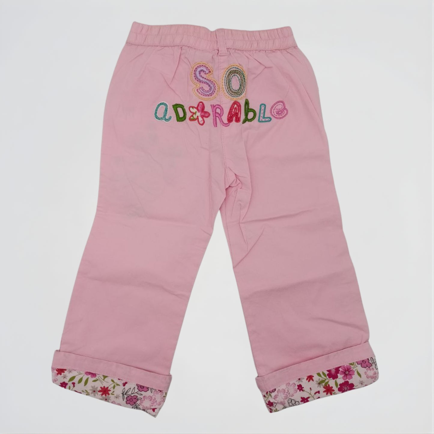 So Adorable Floral Pink Denim Pants