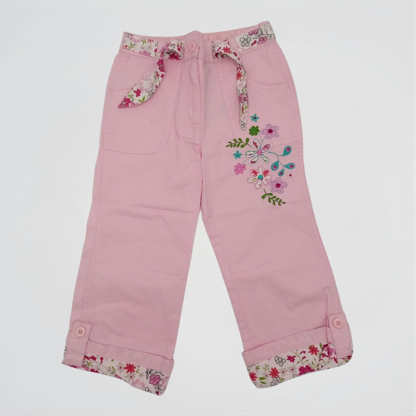 So Adorable Floral Pink Denim Pants