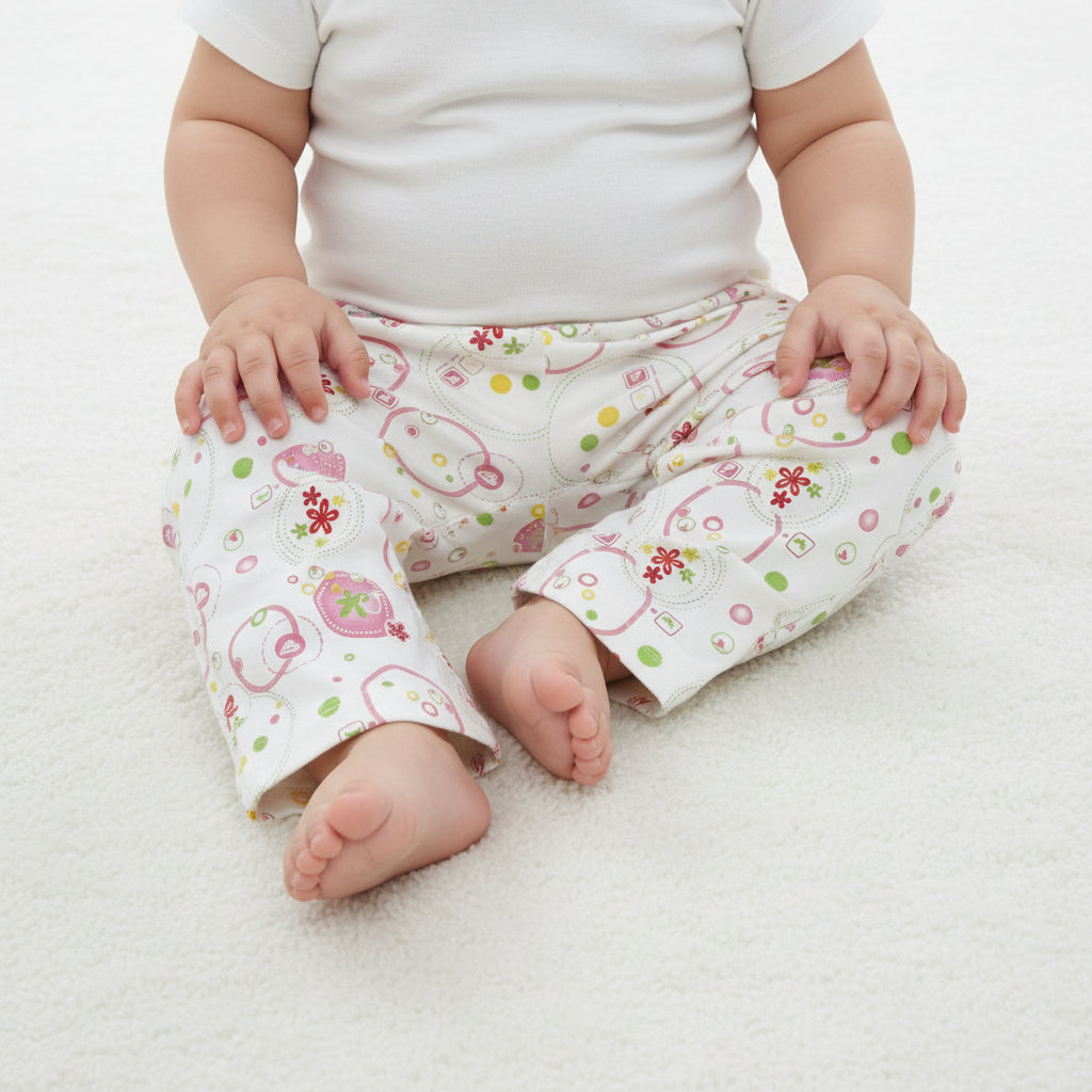 Tribal White Cotton Pyjama Pants