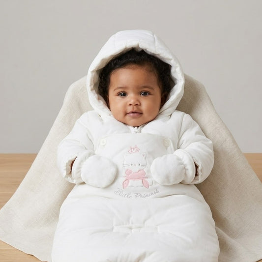 Basic White Puffer Hooded Rainsuit