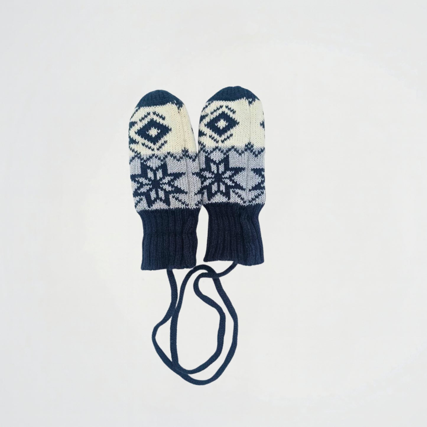 Ice Crystal Navy Wool Gloves