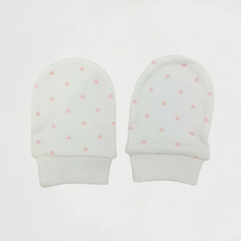 Hearts White Wool Gloves