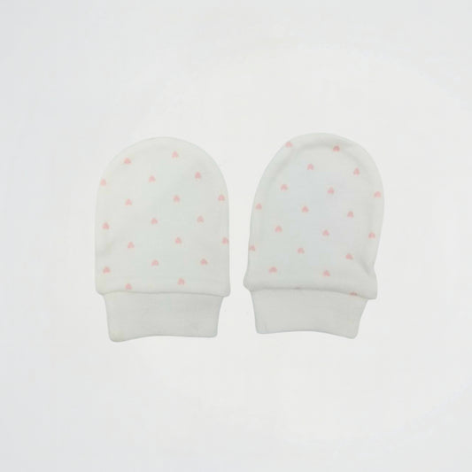 Hearts White Wool Gloves