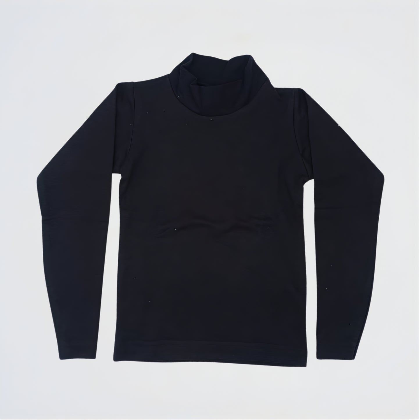 Basic Navy Cotton Roll Neck Pullover