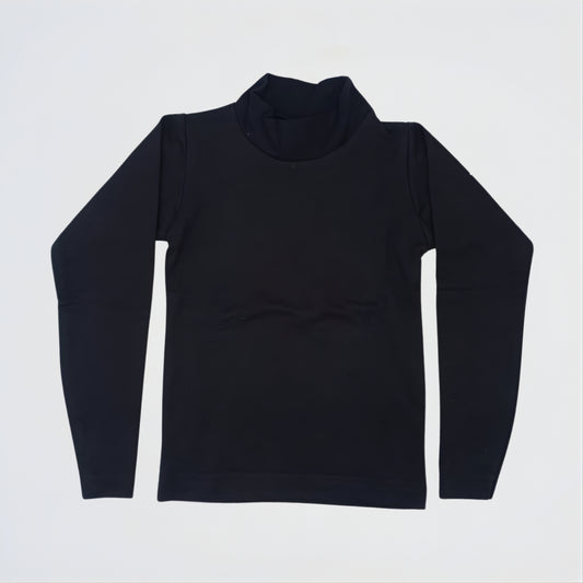 Basic Navy Cotton Roll Neck Pullover