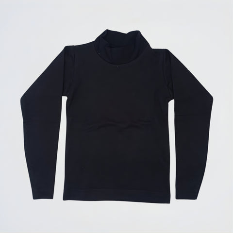 Basic Navy Cotton Roll Neck Pullover