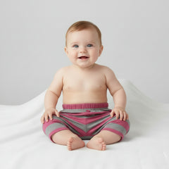 Striped Grey/Fuchsia Cotton Pyjama Pants