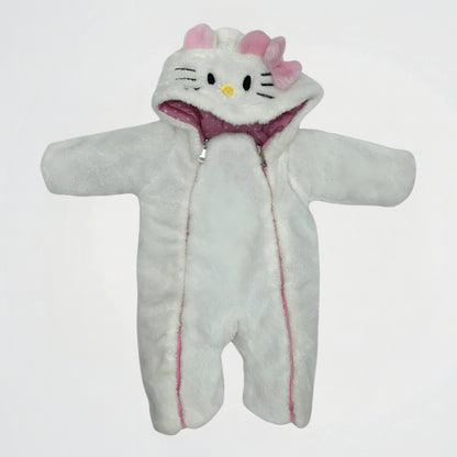 Hello Kitty Pink/White Double Faced Puffer Hooded Rainsuit