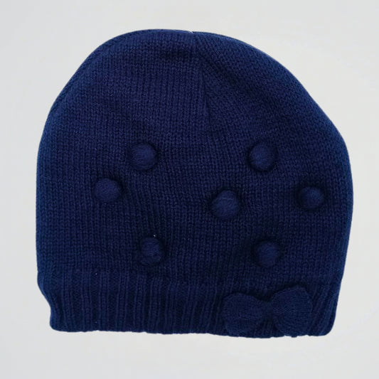 Cute Bowknot Navy Fleece Ice Cap
